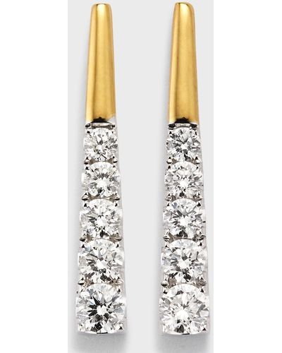 Frederic Sage 18k Yellow And White Gold Micro-set Diamond Line Dangle Earrings