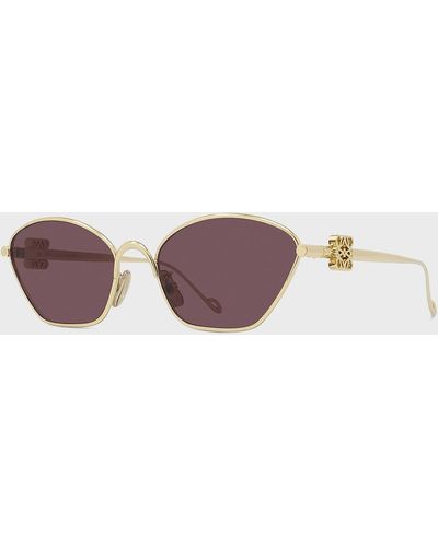 Loewe Anagram Metal Cat-Eye Sunglasses - Purple