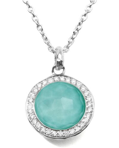 Ippolita Stella Lollipop Pendant Necklace In Turquoise Doublet With Diamonds - Blue