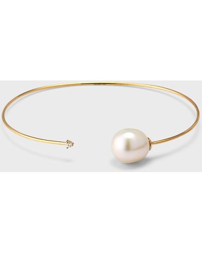 Mizuki 14K Pearl And Diamond Cuff Bracelet - Natural