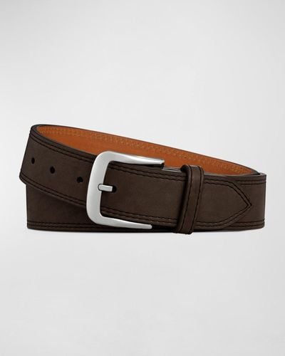 Shinola Essex Double Stitch Leather Belt - Brown