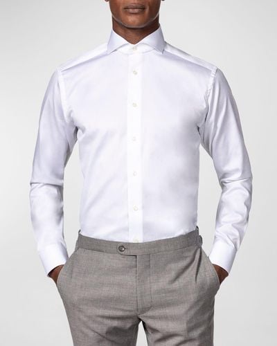 Eton Slim-Fit Twill Dress Shirt With Cutaway Collar - White