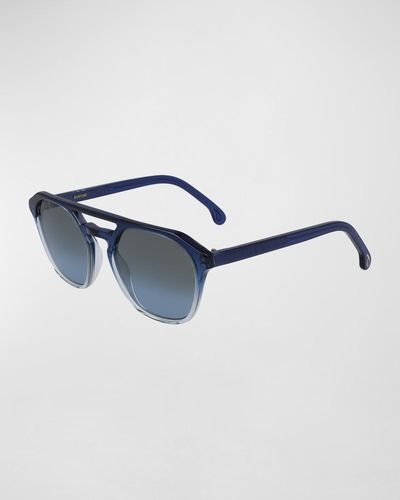 Paul Smith Barford Double-Bridge Navigator Sunglasses - Blue