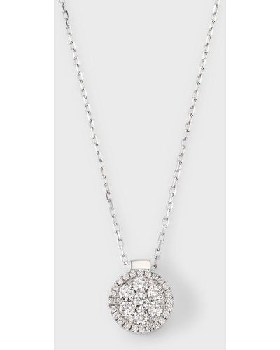 Frederic Sage 18k Firenze Ii Round Diamond Cluster Pendant Necklace - White