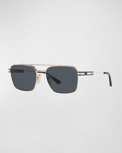 Prada Double-bridge Square Polarized Sunglasses - Multicolor