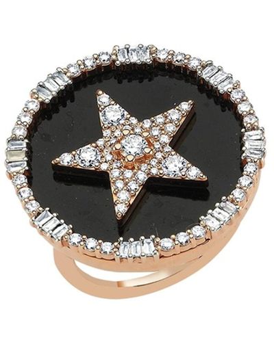 BeeGoddess Sirius Stat 14k Diamond Pave Ring, Size 7 - Black