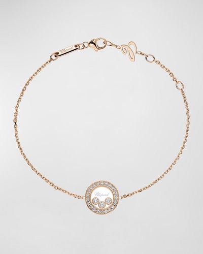 Chopard Happy Hearts 18k Rose Gold Diamond Bracelet - Natural