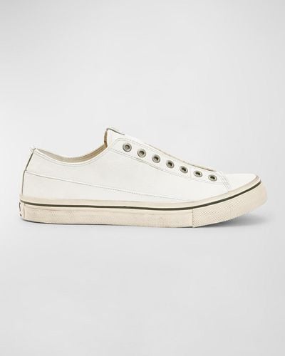 John Varvatos Vulc Laceless Low Top Leather Shoes - White