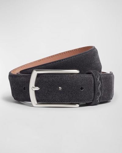 Zegna Triple Stitch Leather Belt - Multicolor