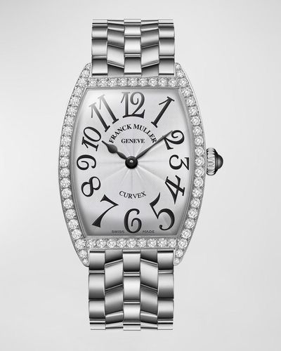Franck Muller Ladies Curvex Stainless Steel Diamond Watch - Gray
