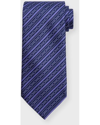 Stefano Ricci Stripe-print Silk Tie - Blue