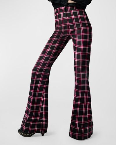 Plaid cuffed shop pants