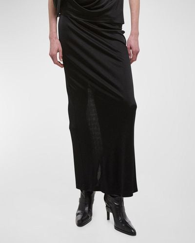 Helmut Lang Fluid Jersey Maxi Skirt - Black