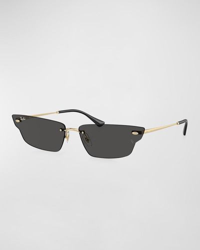 Ray-Ban Rimless Metal & Plastic Cat-Eye Sunglasses, 66Mm - Multicolor