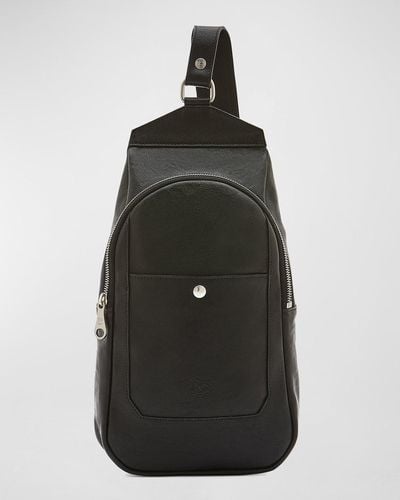 Il Bisonte Cosimo Leather Single-shoulder Backpack - Black