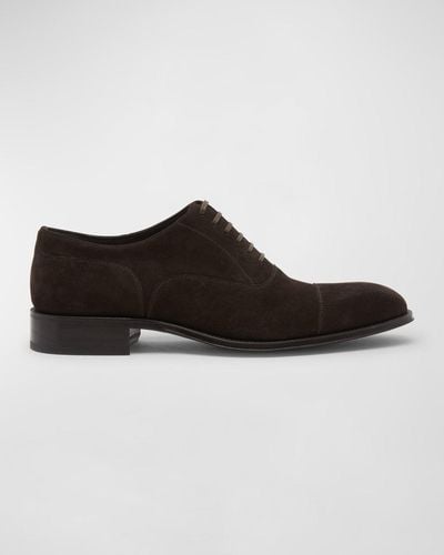 Tom Ford Clayton Cap Toe Suede Oxfords - Brown