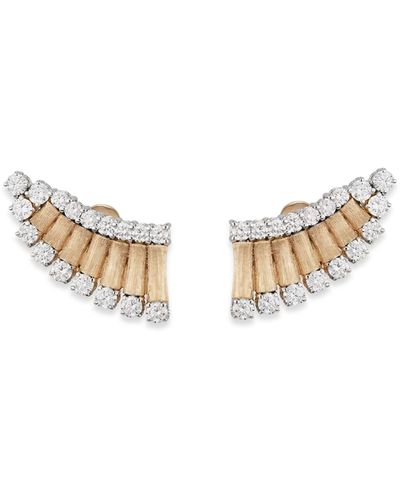 Staurino 18k Yellow Gold Diamond Wing Earrings - Metallic