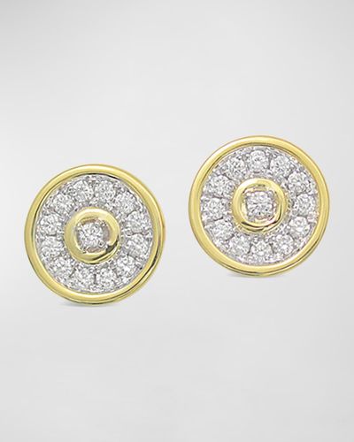 Frederic Sage 18k Gold Firenze Spinning Diamond Disc Earrings - White