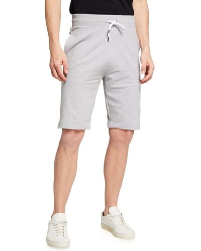 Moschino High-Rise Lounge Shorts W/ Logo Taping - Gray