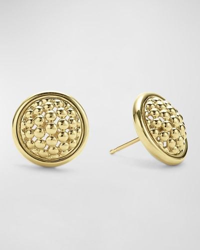 Lagos Covet 18k Yellow Gold Cavier Stud Earrings - Metallic
