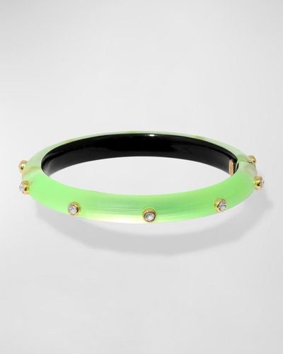 Alexis Crystal Studded Hinge Bracelet - Green