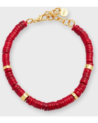 Nest Faceted Red Coral Strand Necklace