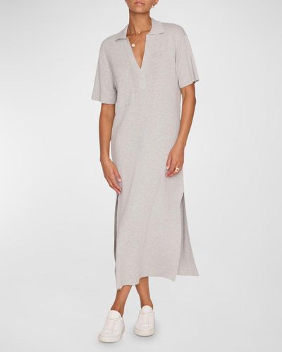 Brochu Walker Fai Side-slit Polo Midi Dress - White