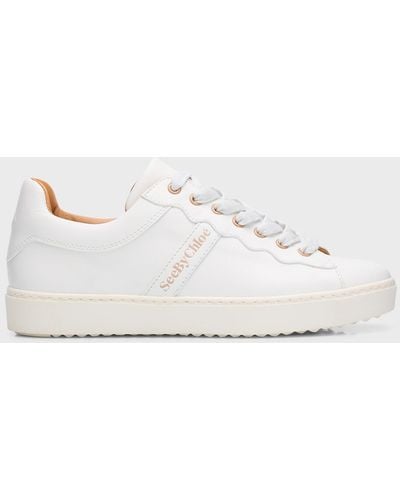 See By Chloé Essie Leather Low-Top Sneakers - White
