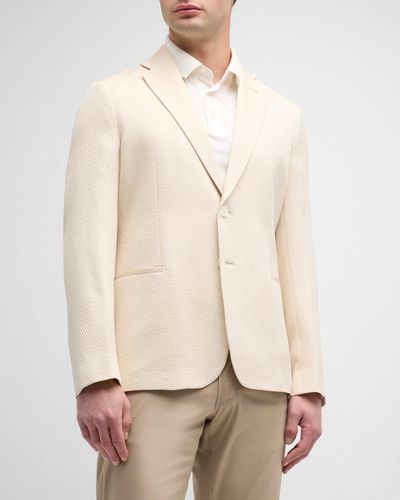Giorgio Armani Textured Silk Sport Coat - Natural