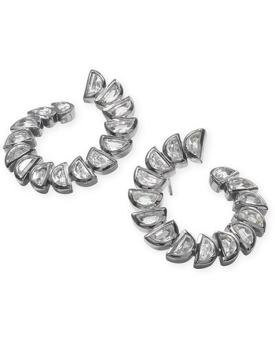 Nakard Marabou Bypass Hoop Earrings, Zircon - Metallic