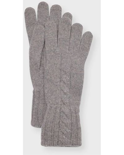 Loro Piana Short Knit Cashmere Gloves - Gray
