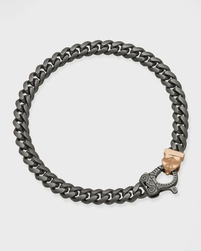 Marco Dal Maso Flaming Tongue Thin Link Bracelet, Silver And Rose Gold - Metallic