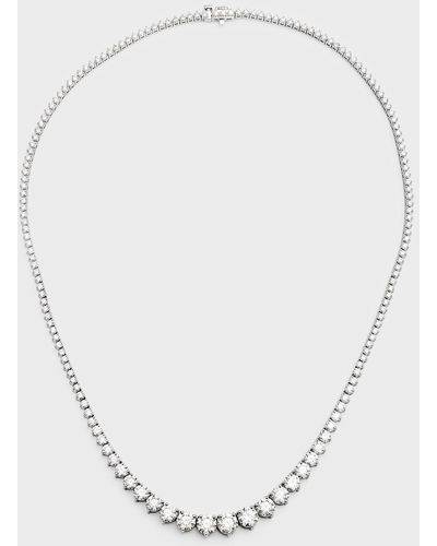 Neiman Marcus 18k White Gold Graduated Gh-vs1 Diamond Tennis Necklace, 17"l
