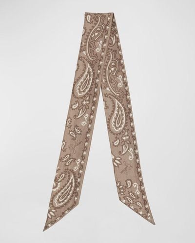 Golden Goose Journey Paisley Silk Twill Scarf - Natural