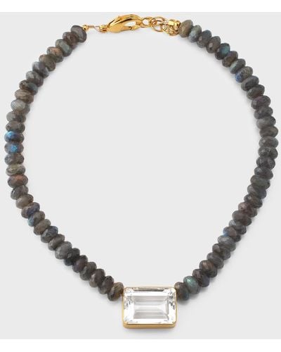 Dina Mackney Labradorite And Quartz Choker Necklace - Metallic