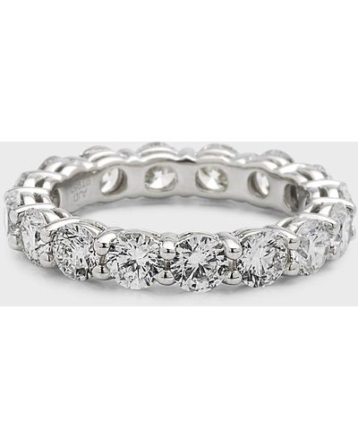 Neiman Marcus Platinum Round Diamond Eternity Ring, Size 6 3/4 - Metallic