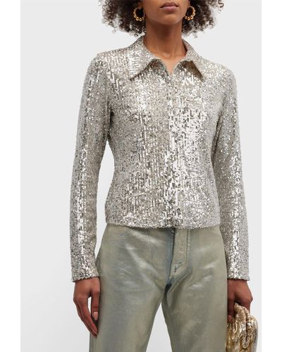 In the mood for love Ken Sequin Shirt - Gray