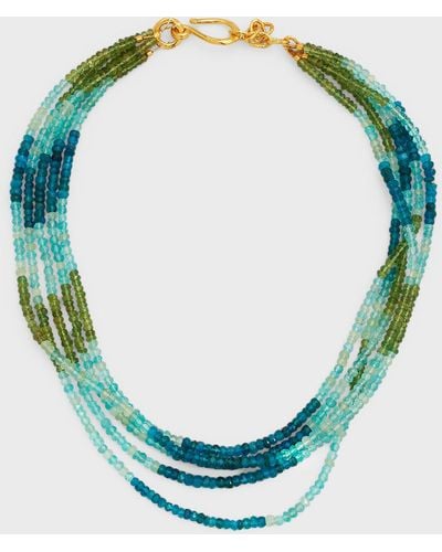 Dina Mackney Multi-Strand Faceted Apatite Necklace - Blue