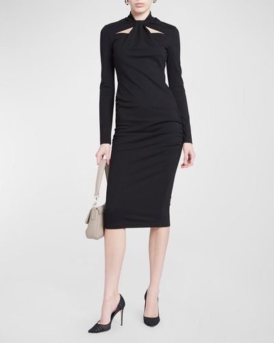 Giorgio Armani Cutout Milano Jersey Dress - Black