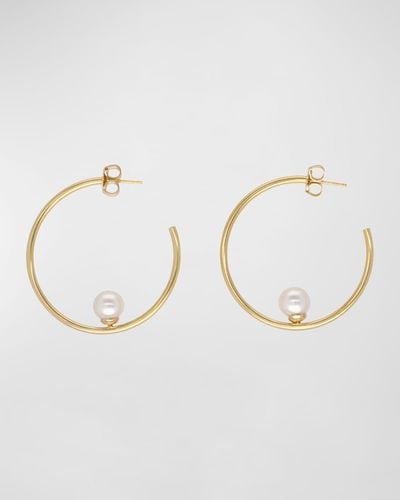 Majorica Alba Pearl Hoop Earrings - Metallic