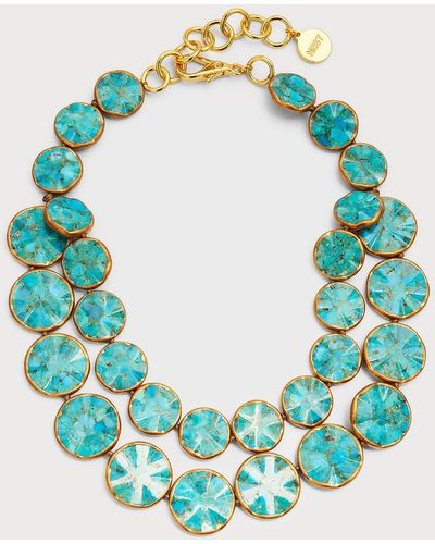 Nest Wavy Turquoise Statement Necklace - Green