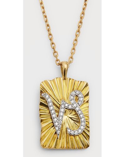 David Webb Diamond Capricorn Pendant Necklace - Metallic