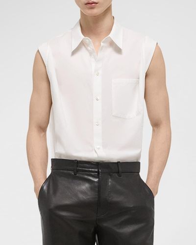 Helmut Lang Sleeveless Button-Down Shirt - White