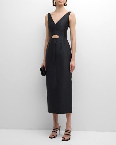 Emilia Wickstead Ilyse Cutout Midi Dress - Black