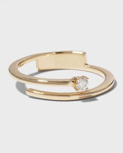 Lana Jewelry 14k Solo Diamond Double-band Ring - White