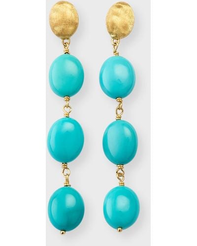 Marco Bicego 18k Yellow Gold Siviglia Turquoise Drop Earrings - Blue