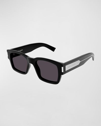 Saint Laurent Sl 617 Acetate Rectangle Sunglasses - Black
