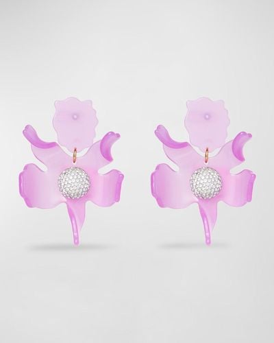 Lele Sadoughi Crystal Lily Earrings, Ultaviolet - Pink