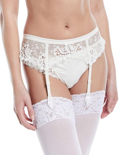Simone Perele Wish Lace Suspenders Garter Belt - White
