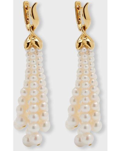 Utopia 18k Yellow Gold Earrings With Freshwater Pearls, 2.5-7mm - White